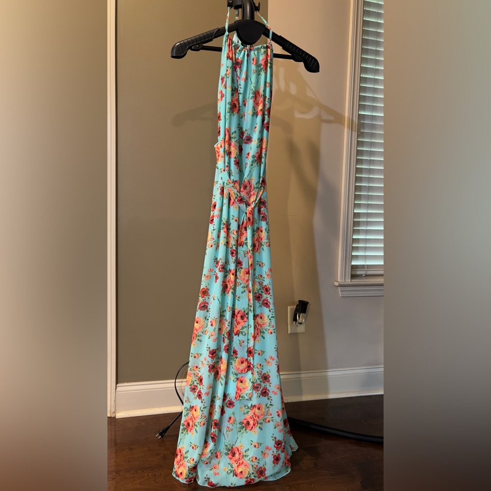 NYMPHE Floral Turquoise Maxi Dress